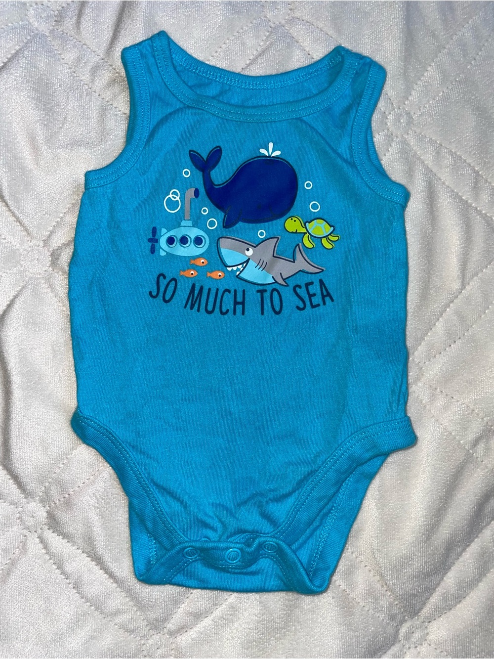 Garanimals Bright Blue 'So Much to Sea' Ocean Graphic One-Piece